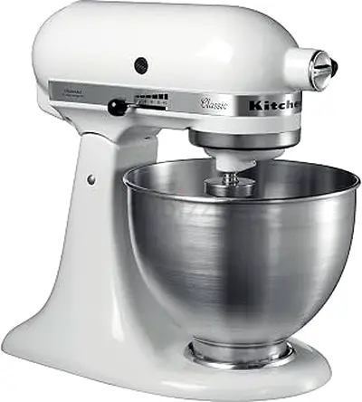 KitchenAid Classic Stand Mixer with Stainless Steel Bowl - White4.3L