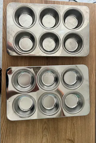 2 Stainless Steel Muffin / Cupcake Trays – 12 Cups Total