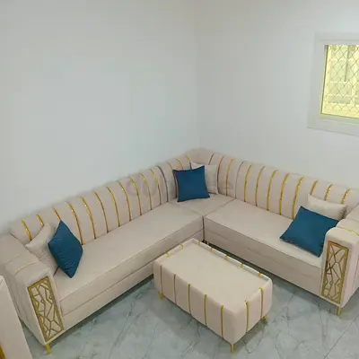 As Brand New L Shape Sofa with footstools