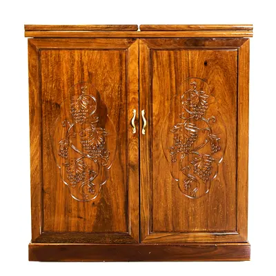 Beautiful Handcrafted Rosewood Bar Cabinet – Converts to Bar Counter