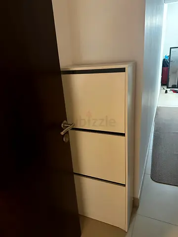 White 4-Drawer Low Cabinet / Shoe Storage - Good Condition