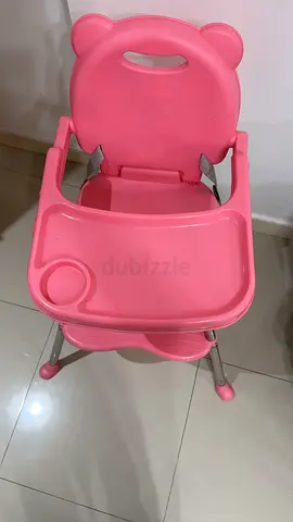 Pink Baby High Chair with Tray - Foldable, Good Condition