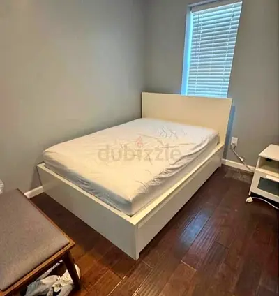 Ikea Queen size bed with mattress and storage drawers