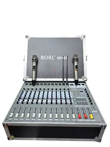 Borl 12 channel mixer with Amplifier and 2 Microphones - Brand new