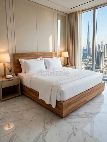 Wooden Queen Bed Frame with Headboard and Matching Nightstands