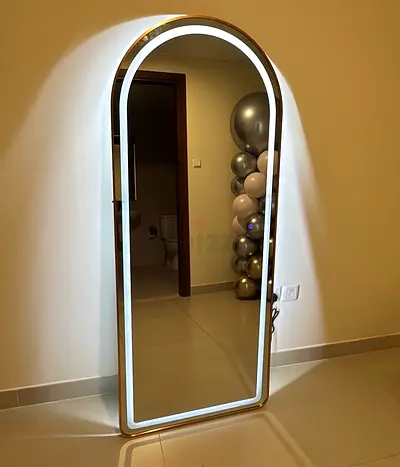 Full-Length Arch LED Mirror - Floor/Lean Modern Lighted Mirror