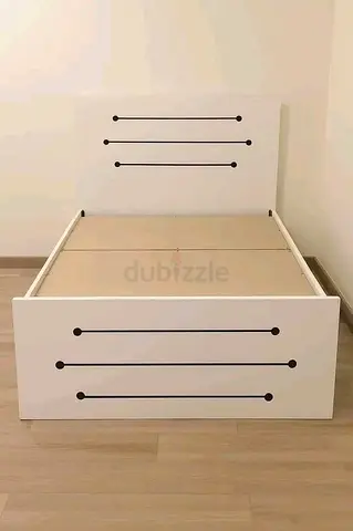 White BED MDF 120x190 cm with medical mattress