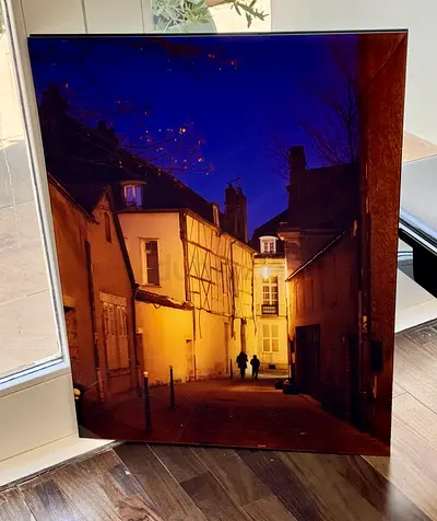 ROUEN French Village at Night - 80X60 cm --Ready to Hang