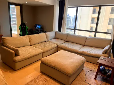 Home center Swin feather 🪶 filled corner L shape sofa