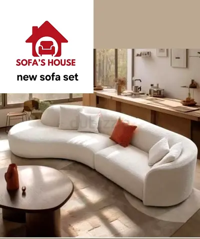 Free Delivery- Brand New Curved Modern 4-Seater Sofa - Cream Bouclé