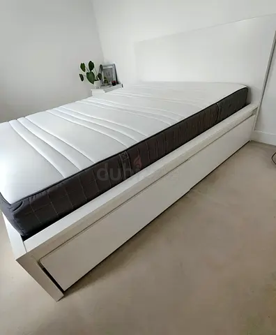 Ikea malm king storage bed with ikea mattress like new