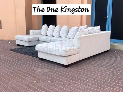 The One Kingston U Shape Sofa Beige Excellent Condition