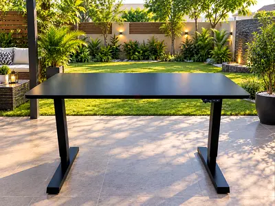 Electric Adjustable Standing Desk / Work Table - Matte Black, Spacious Top