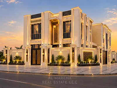 Villa for sale on a corner lot with two street frontages, facing all services, including registration and ownership fees for all nationalities.