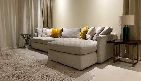 Crate&barrel lounge deep L shape sofa cement colour