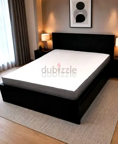 Ikea Queen size bed with mattress and storage drawers