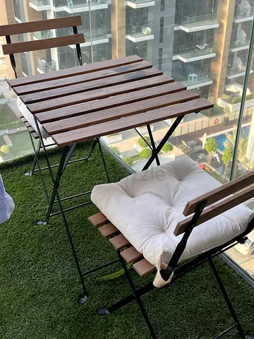 2 sets of Wooden Folding IKEA Table and Chairs.