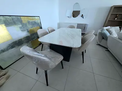 Selling high quality marble dining table with chairs