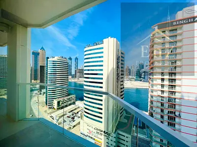 شقة بغرفة نوم واحدة | AG Tower Business Bay | إطلالات على المارينا والقناة | شرفة