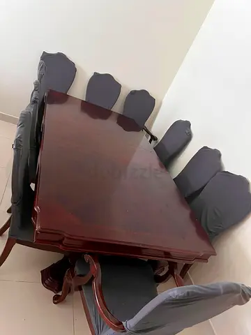 Solid Wood Dining Table Set with 10 Matching Chairs