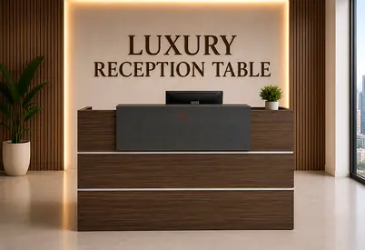 Luxury Office Reception Desk – Modern Reception Table with Pedestal Drawer