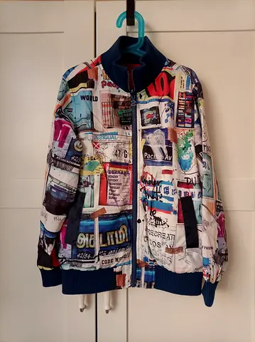 DESIGUAL Unisex Double Sided Zip-Up Bomber Jacket - Size M/ 9-10 years