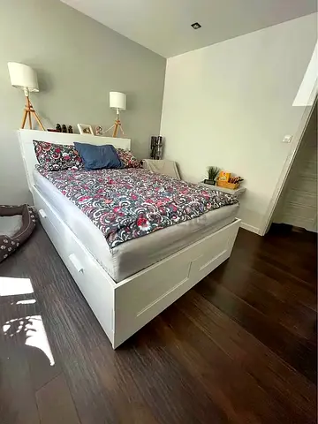 Ikea brimness queen bed with ikea mattress like new