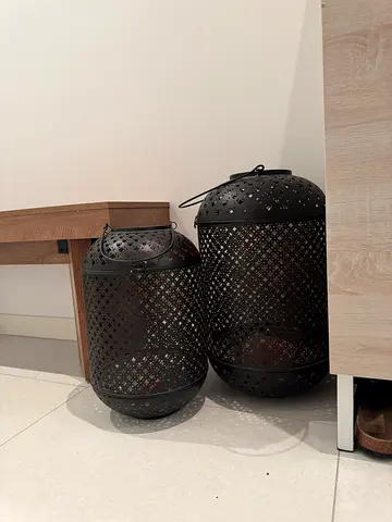 Black metal lanterns
