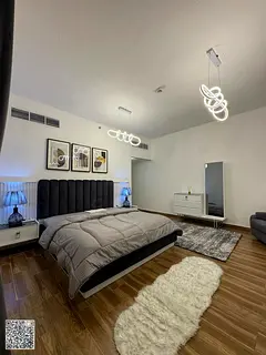 Furnished one bedroom and living room for monthly rent with gym, swimming pool and parking. Minimum
