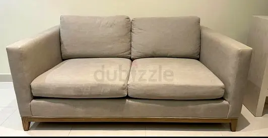 Crate & Barrel Two-seater beige fabric sofa | Like New