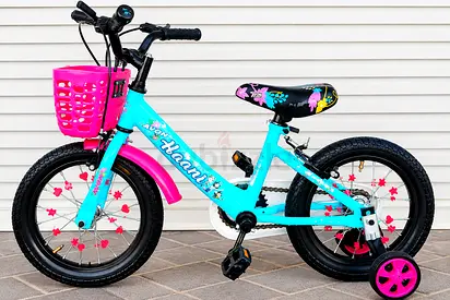 14" Kids Bicycle with Training Wheels and Front Basket - Good Condition