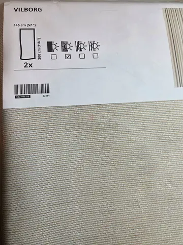 2 pairs of IKEA Vilborg Curtain Panel (Beige), 145x300 cm, 2 pairs of Gjertrud sheer, 145x300 cm