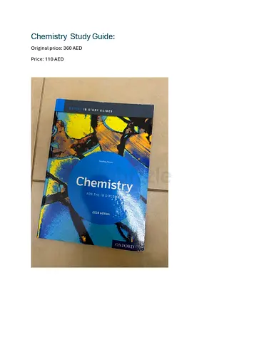 Oxford Chemistry Study Guide for IB Diploma- 2014 edition