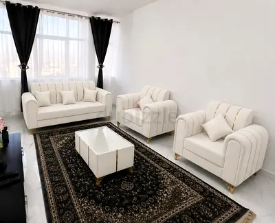 Brand new 3-Seater Sofa and 2 Armchairs Set — Modern Upholstered Living Room Set