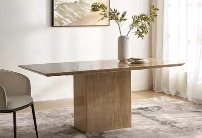 6 Seater Marble Table + 4 Swivel Chairs + Rug