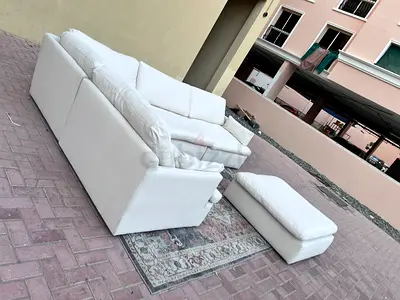 Home Center Feather filled Sofa Beige