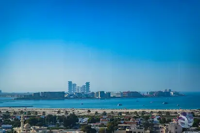 شقة بغرفتي نوم | برج هيليانا | مناظر بانورامية للبحر وبرج العرب | دخول الجيم والمسبح