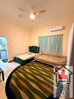 Furnished studios for rent Ajman, Al Muwaihat 2 area (opposite the Academy), located within a villa.