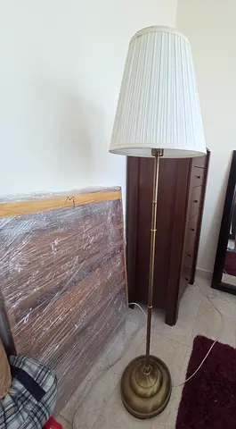 Floor lamp - brass with pleated shade