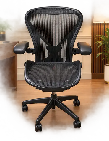 Herman Miller aeron Black ergonomic mesh office chair with adjustable armrests