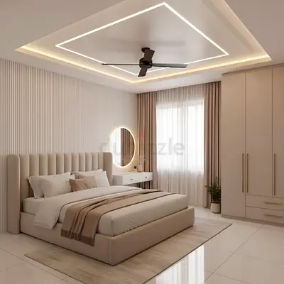 Modern Upholstered Bed Frame with Tufted Headboard