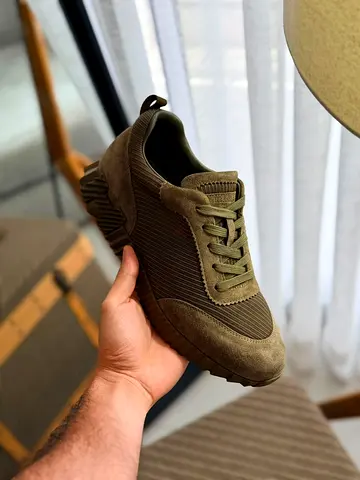 Hermes Olive green men's casual sneakers - (SUPER MASTER QUALITY)