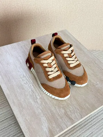 Beige & Brown Women's Casual Sneakers, lightly used