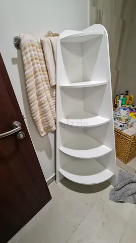 White Corner Wall Shelf with 4 Tiers