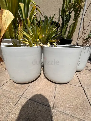 White Outdoor Plant Pots – Set of 2