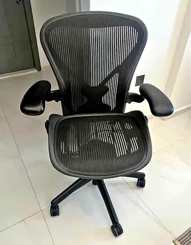 Herman Miller Ergonomic Mesh Office Chair - Black, Adjustable Arms & Lumbar Support