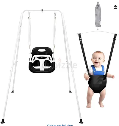 Portable Baby Swing Frame with Toddler Seat and Doorway Jumper - PINK COLOUR
