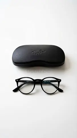 Ray-Ban black round eyeglasses with leather case