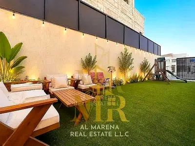 Great deal on a furnished villa for rent in Al-Yasmeen | Located on the main road | 3 master bedrooms | Spacious setback area | Children's play area |