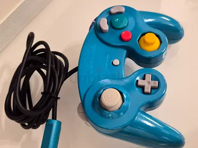 Official Nintendo GameCube Wired Controller - Aqua Blue, Good Condition